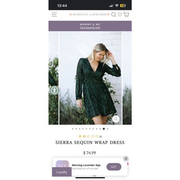 In Loom Morning Lavender Sequin Wrap Dress Size 1x - Picture 6 of 9